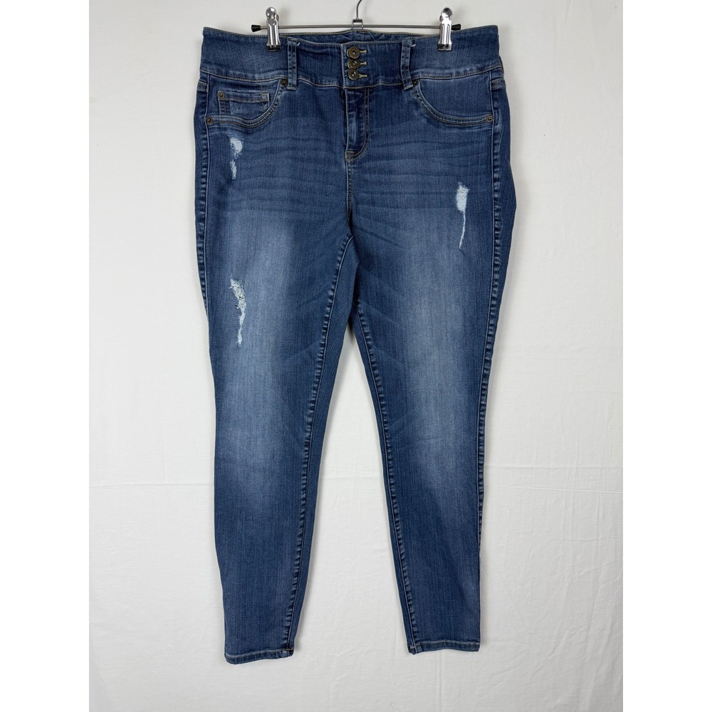 Torrid Premium Jeggings‎ Jeans Women's 16R Blue Distressed High Rise Denim